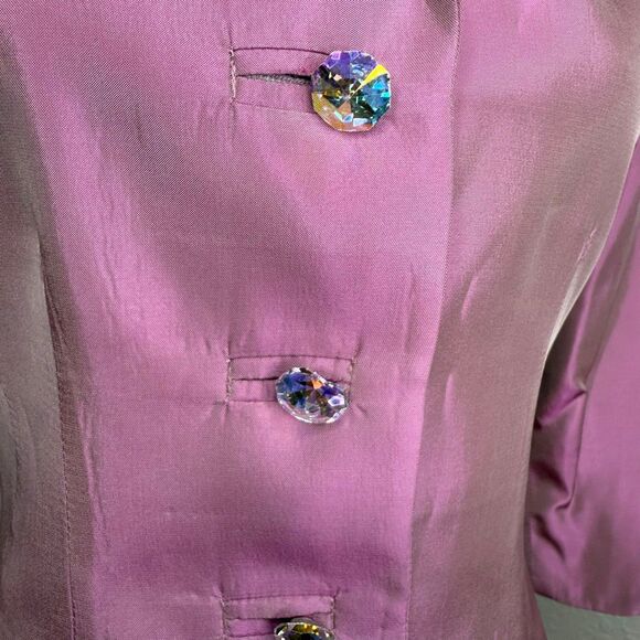JS Collections Evening Jacket in Iridescent Mauve Sz 4 Vintage, Y2K - Picture 3 of 14